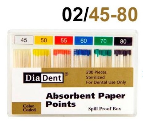 Бумажные штифты DiaDent 02 №45-80, (200шт), DiaDent / Корея